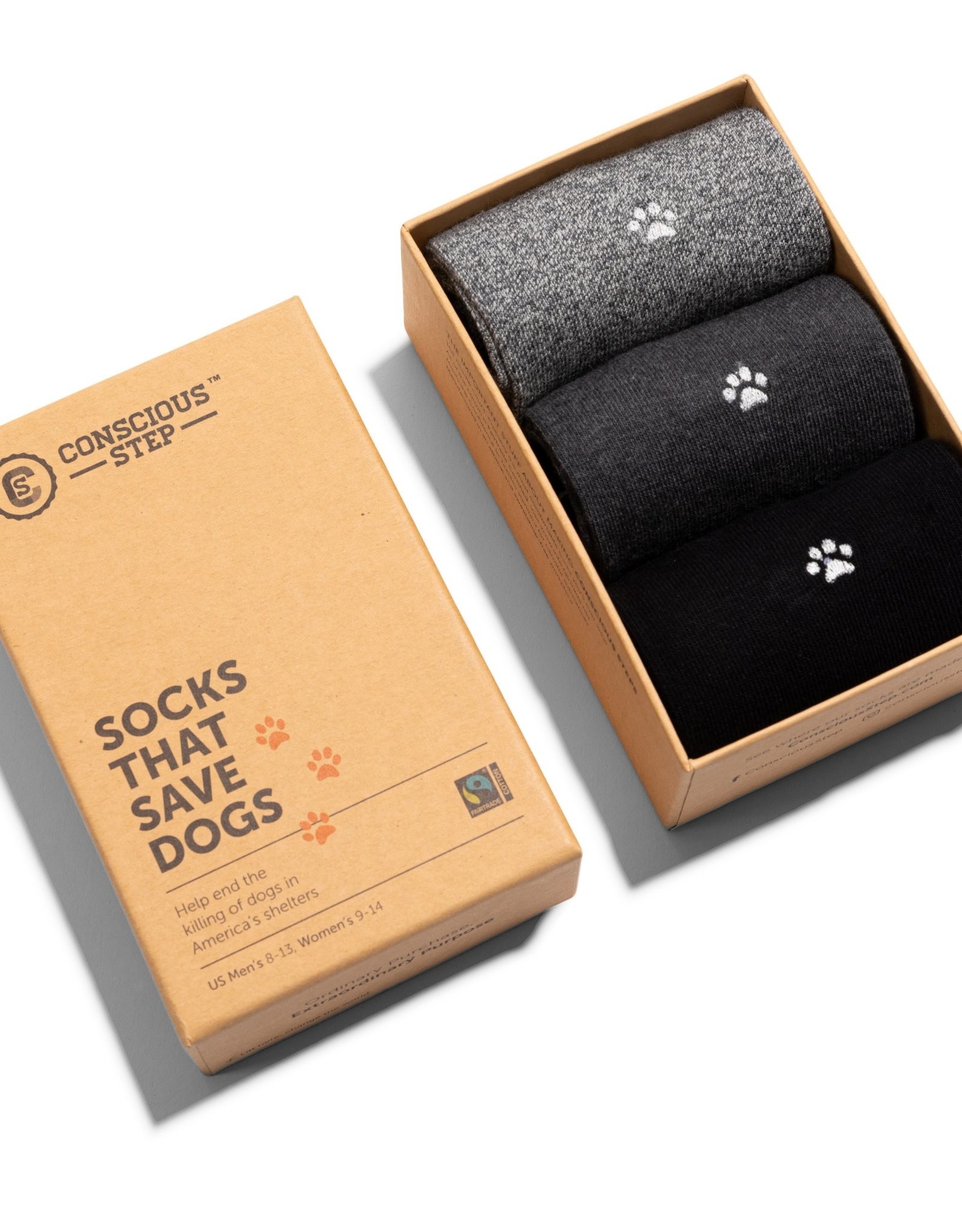 Conscious Step Socks that Save Dogs Box Set of 3