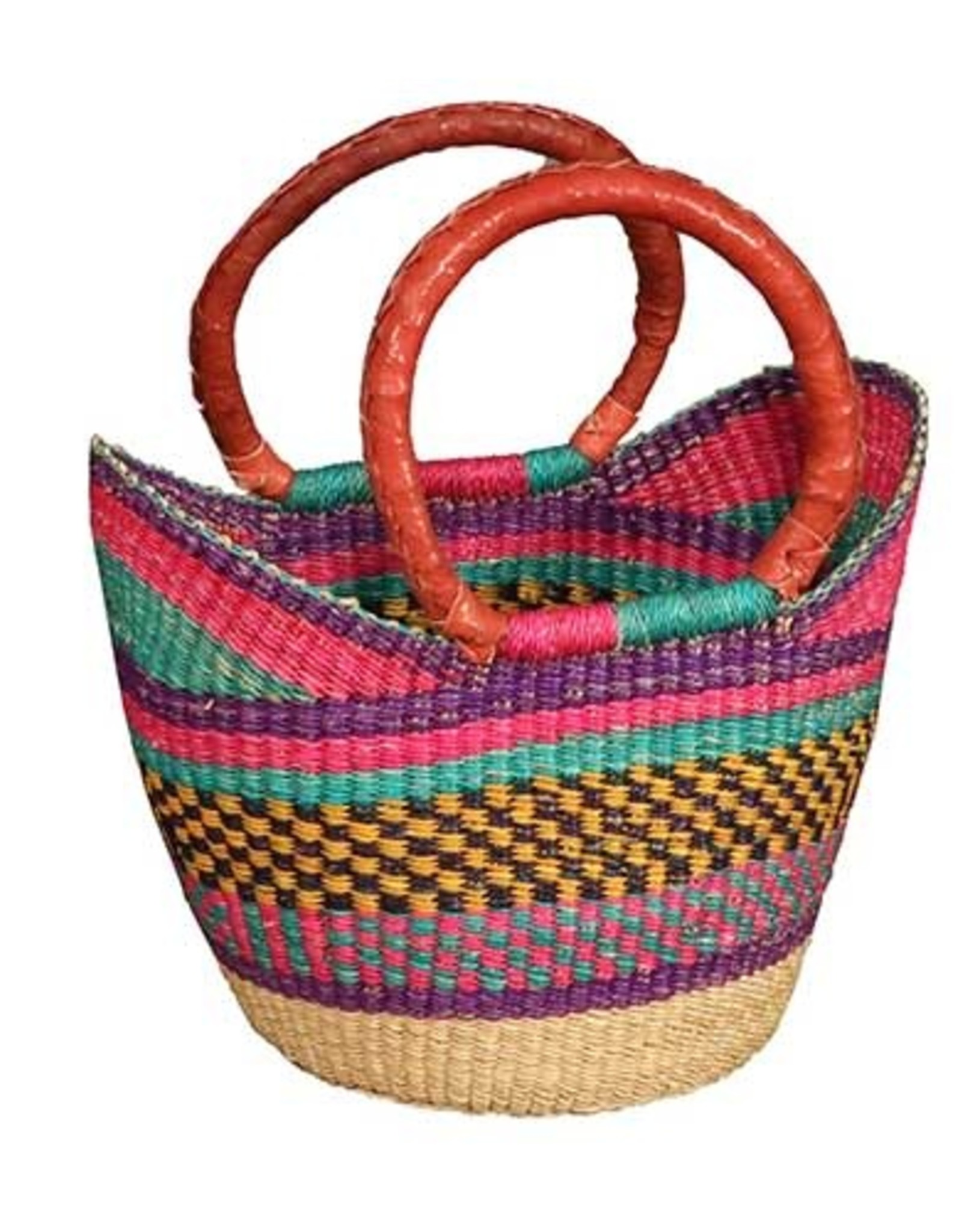 African Market Baskets Mini Shopping Tote (Assorted Colors)