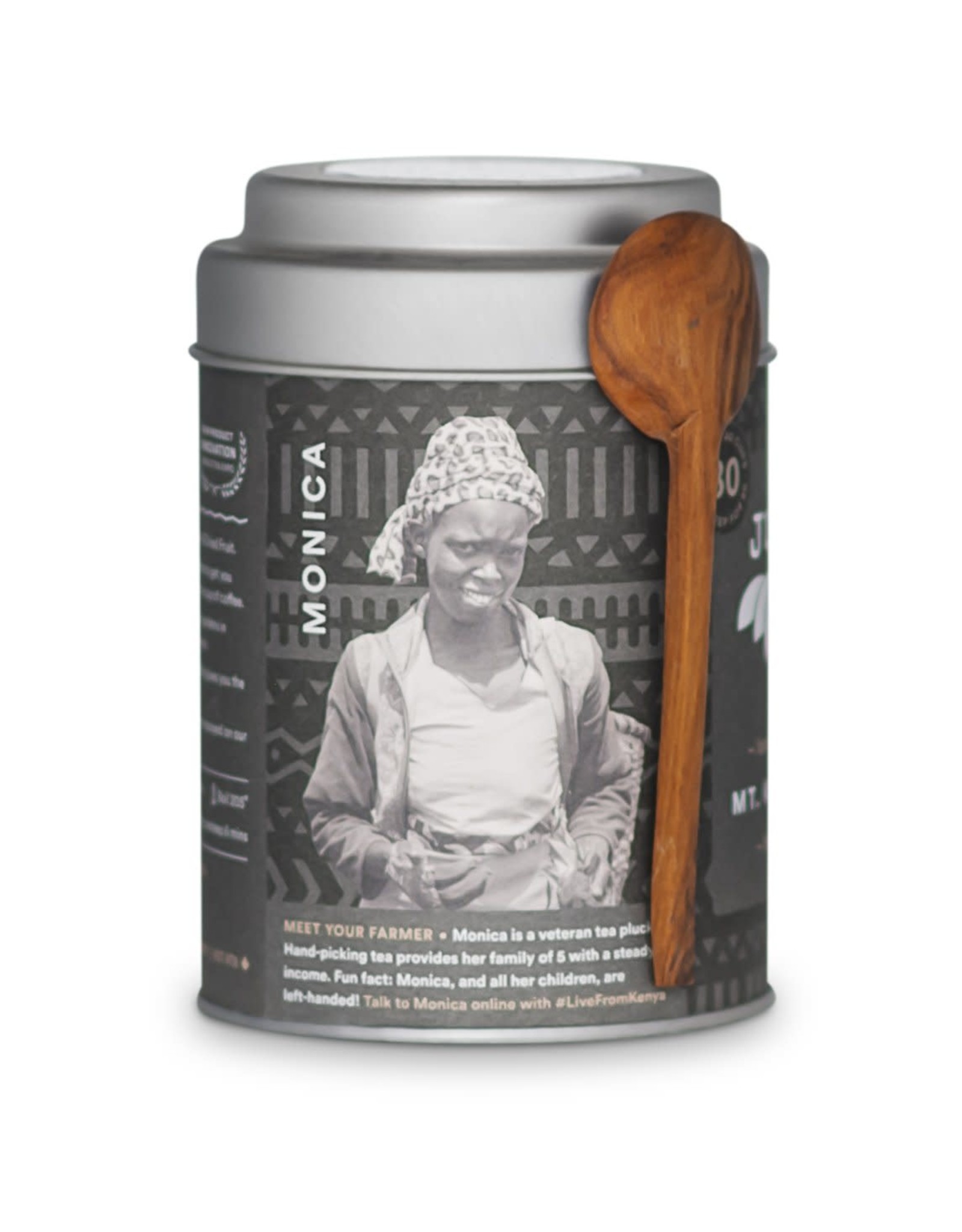 Justea Mount Kenya Black Loose Leaf Tin & Spoon