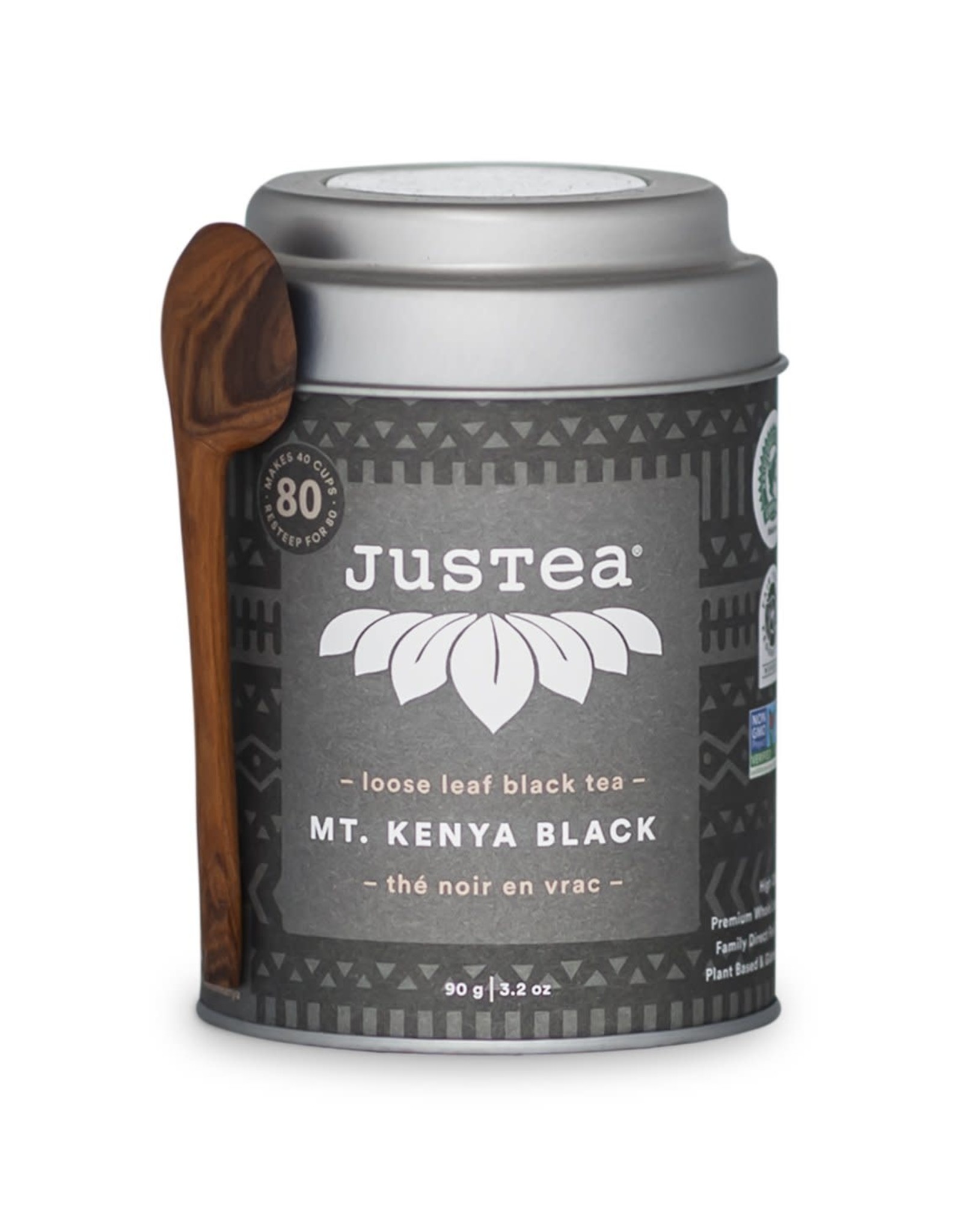 Justea Mount Kenya Black Loose Leaf Tin & Spoon