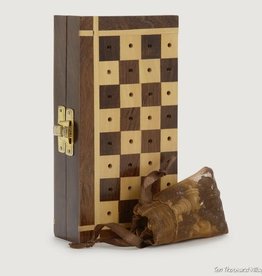 Ten Thousand Villages Shesham Travel Chess Set