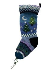 Ganesh Himal Hand Knit Christmas Stocking - Tree Design