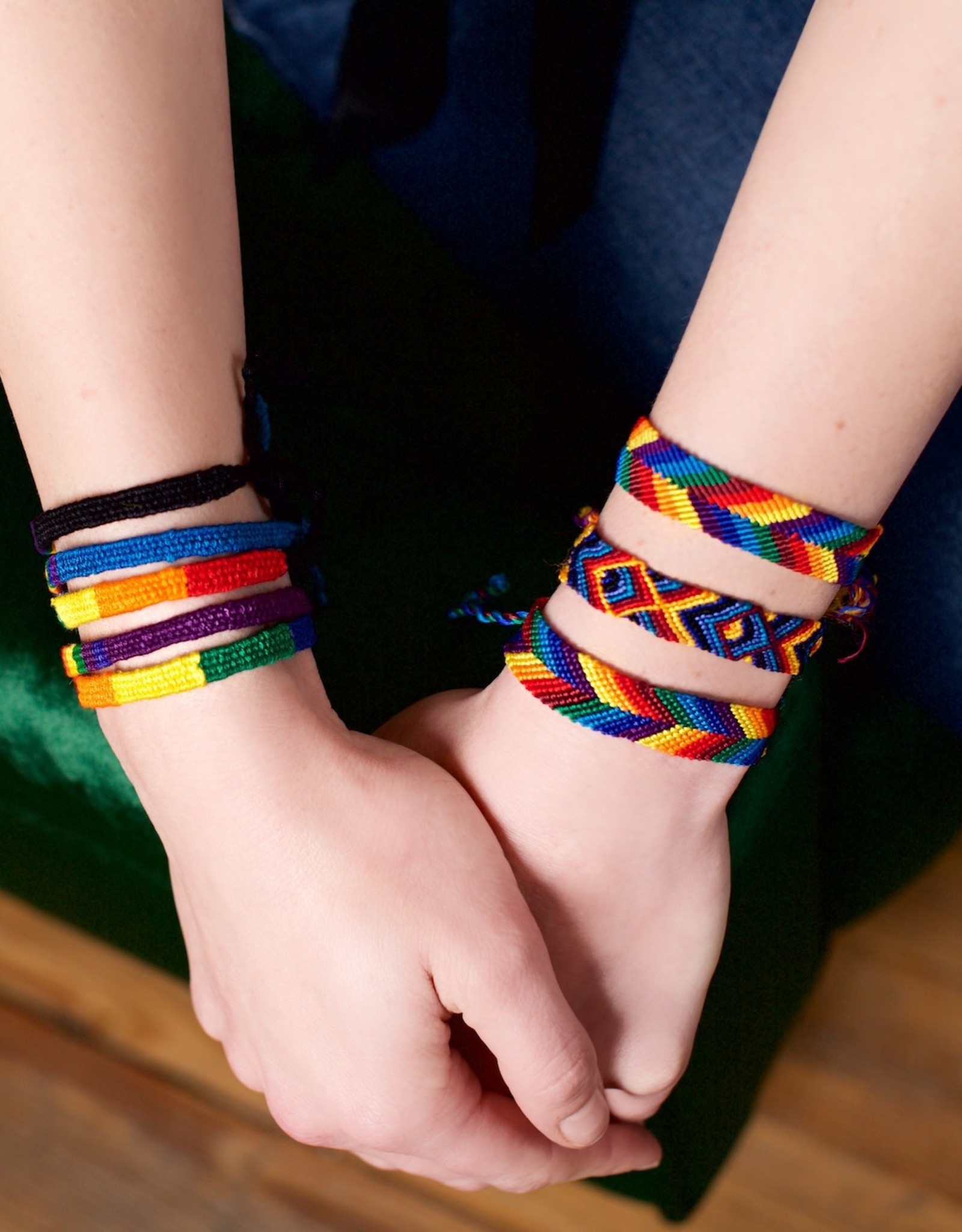 Lucia's Imports Cotton Friendship Bracelet (Striped)
