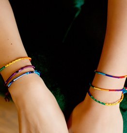 Lucia's Imports Round Silk Friendship Bracelet Rainbow