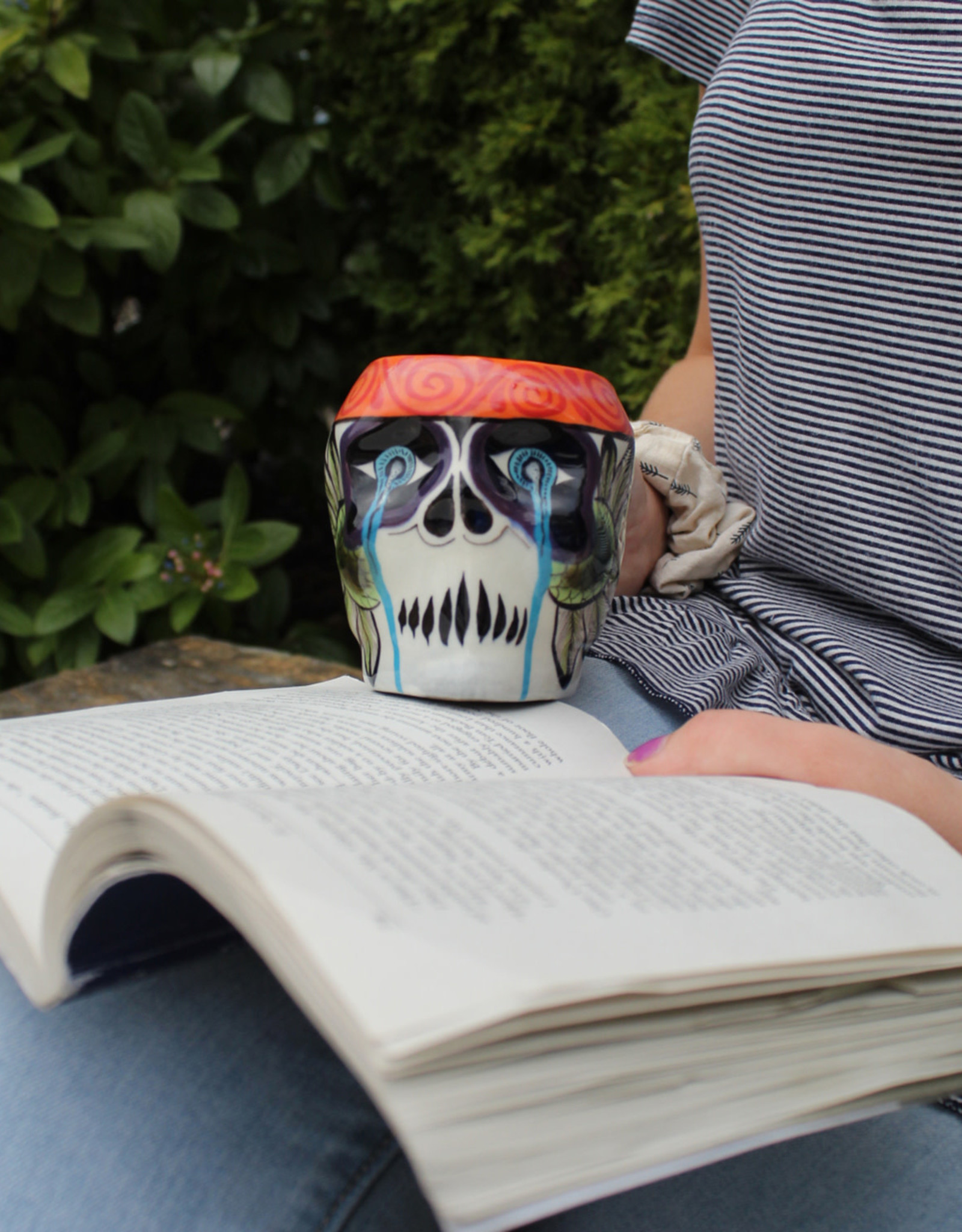 Hand Painted Mug  Sugar Skull Coffee Mug - Zenwaro