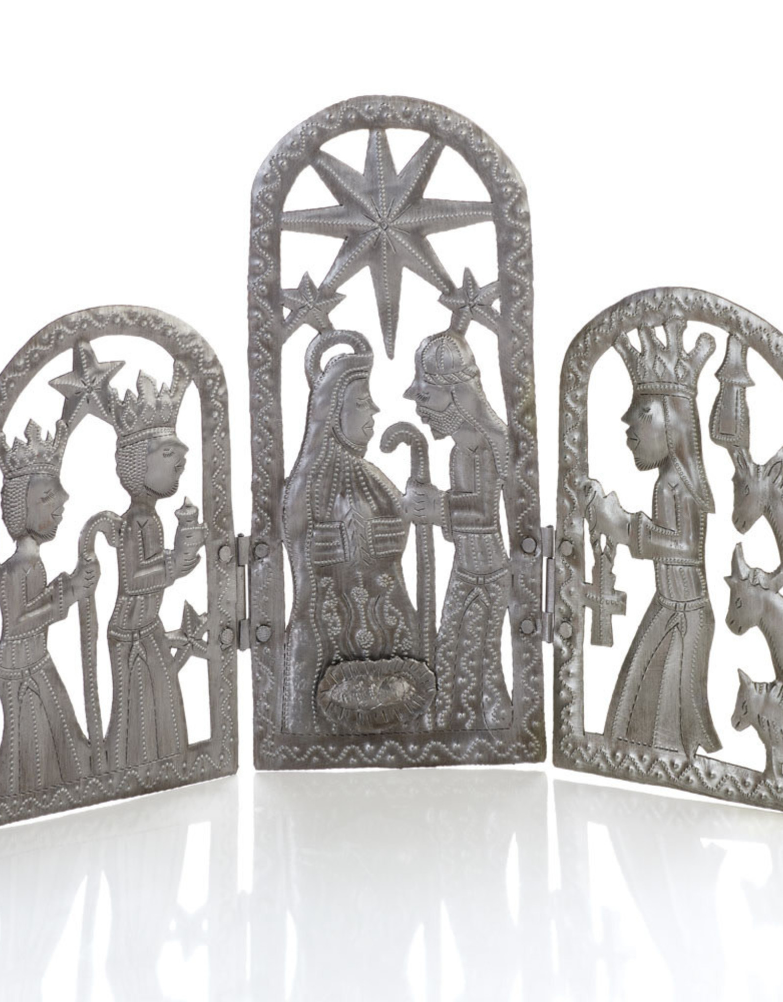 Serrv Recycled Metal Trifold Nativity