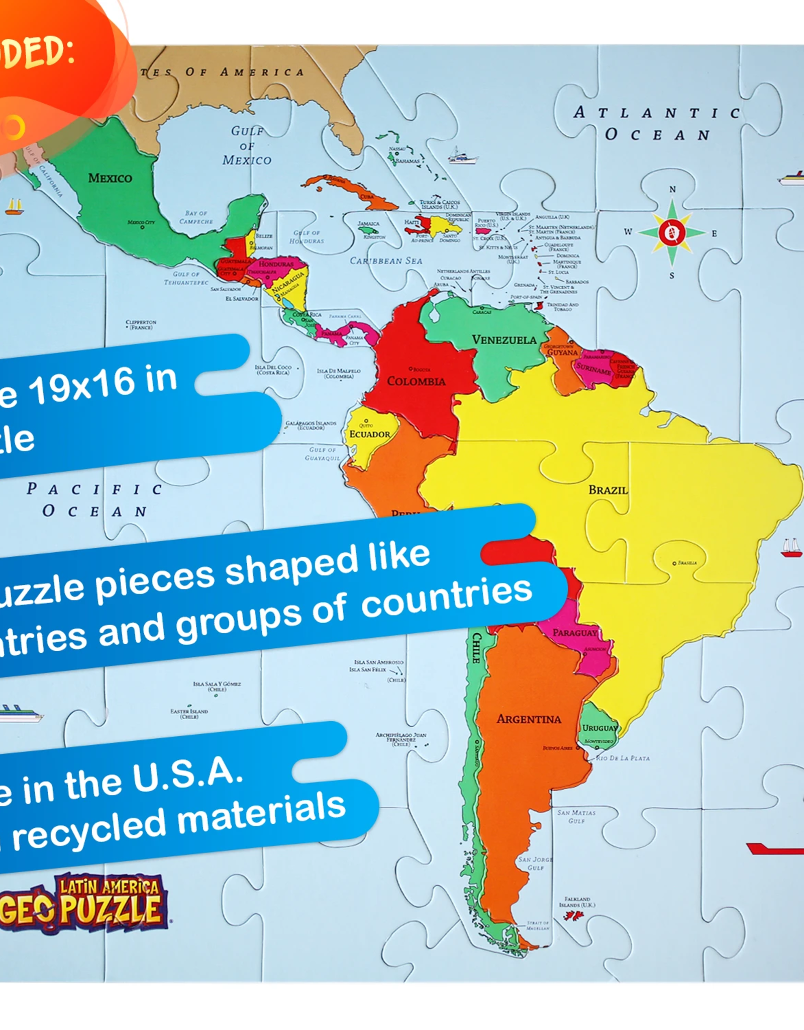 Geotoys GeoPuzzle Latin America