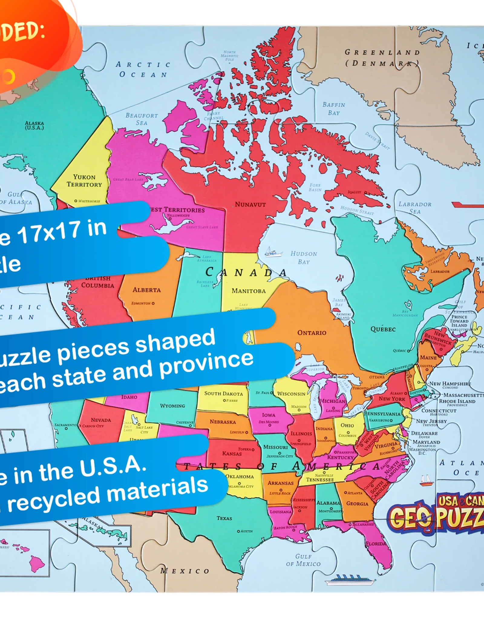 Geotoys GeoPuzzle USA and Canada