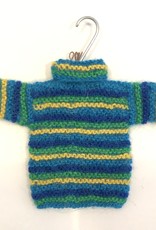 Ten Thousand Villages Handknit Sweater Ornament Blue Assorted