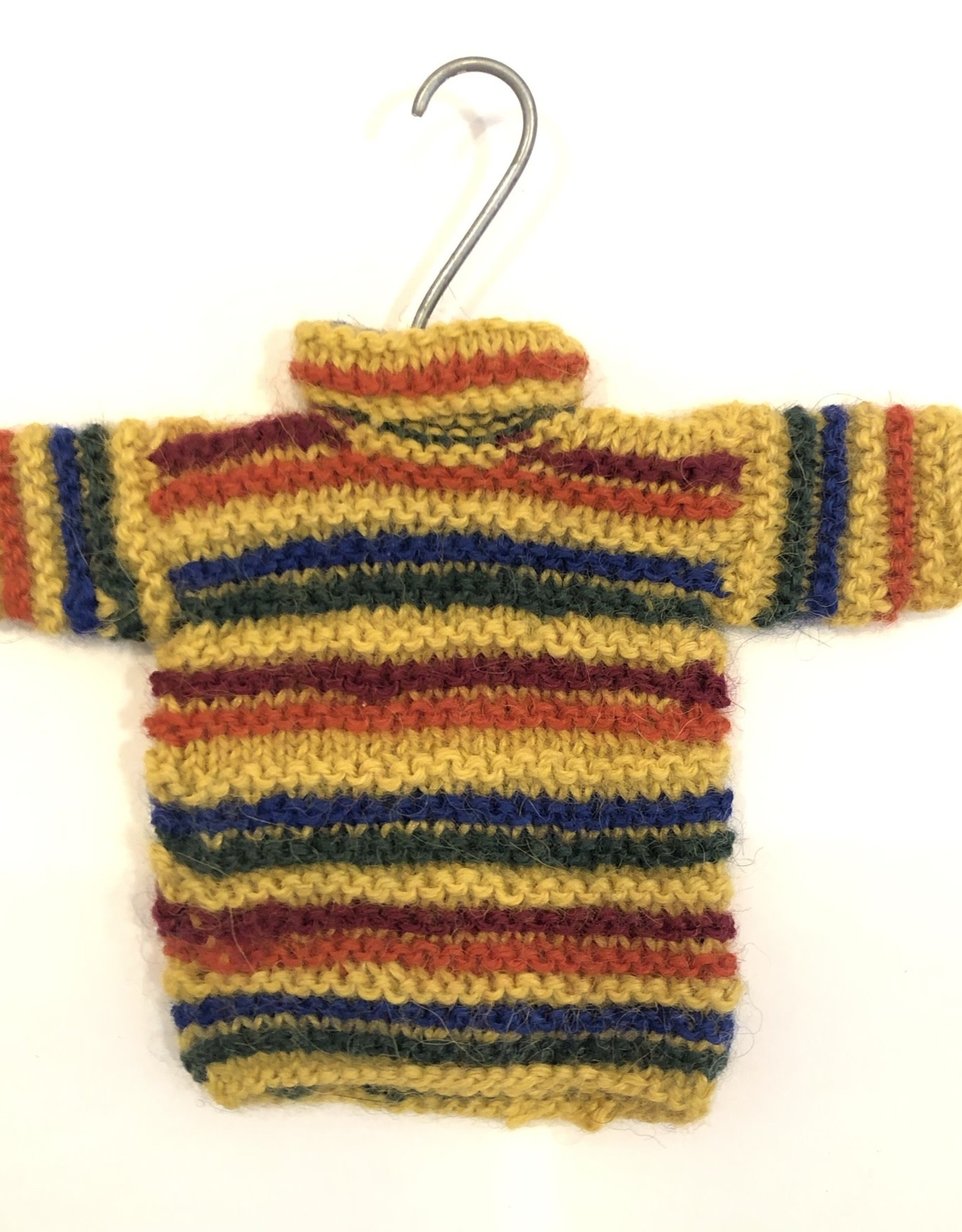 Ten Thousand Villages Handknit Sweater Ornament Gold Assorted