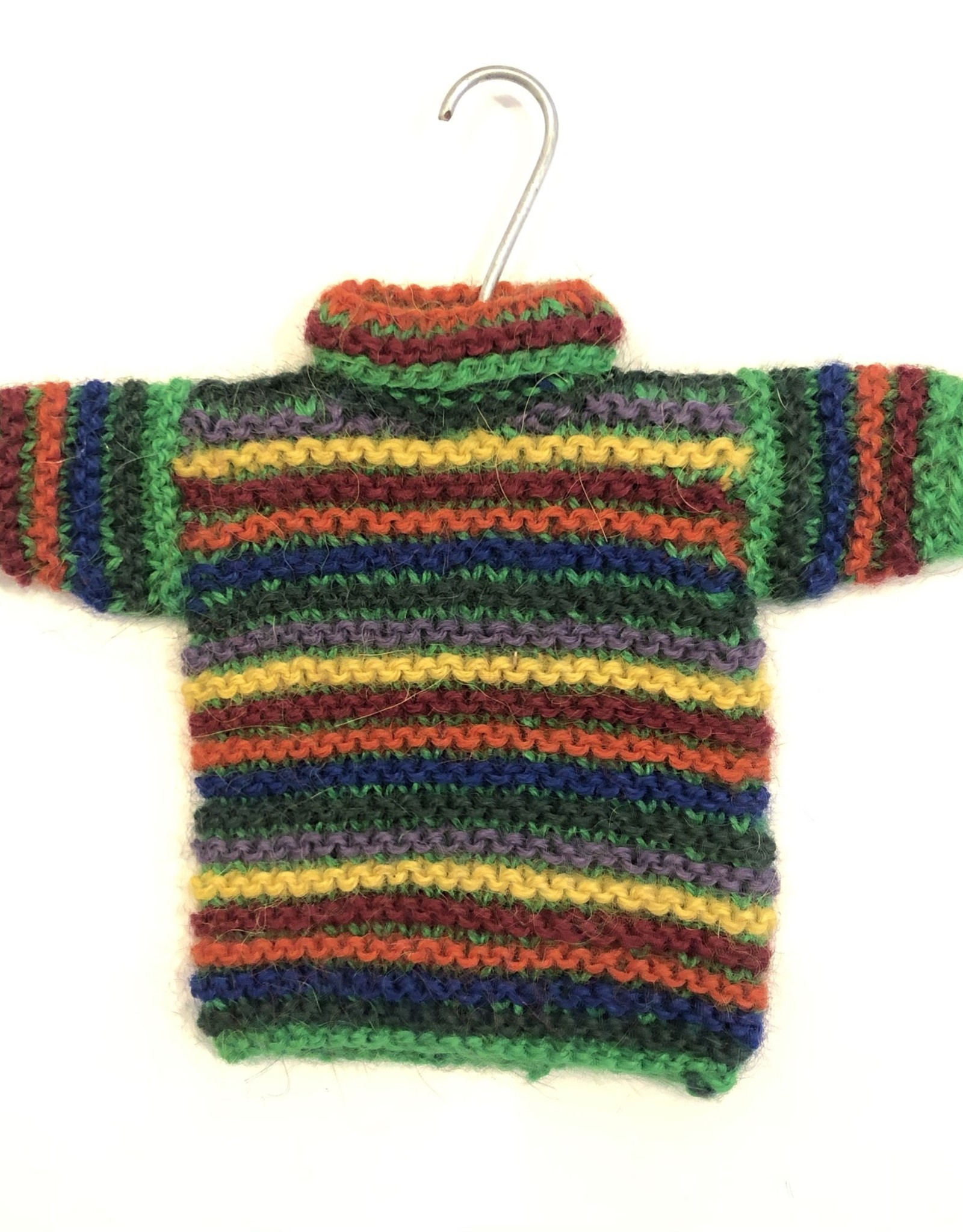Ten Thousand Villages Handknit Sweater Ornament Green Assorted