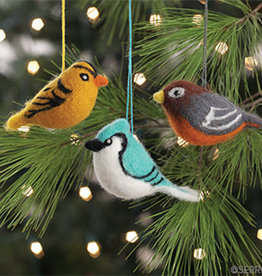 Serrv Felted Bird Ornaments