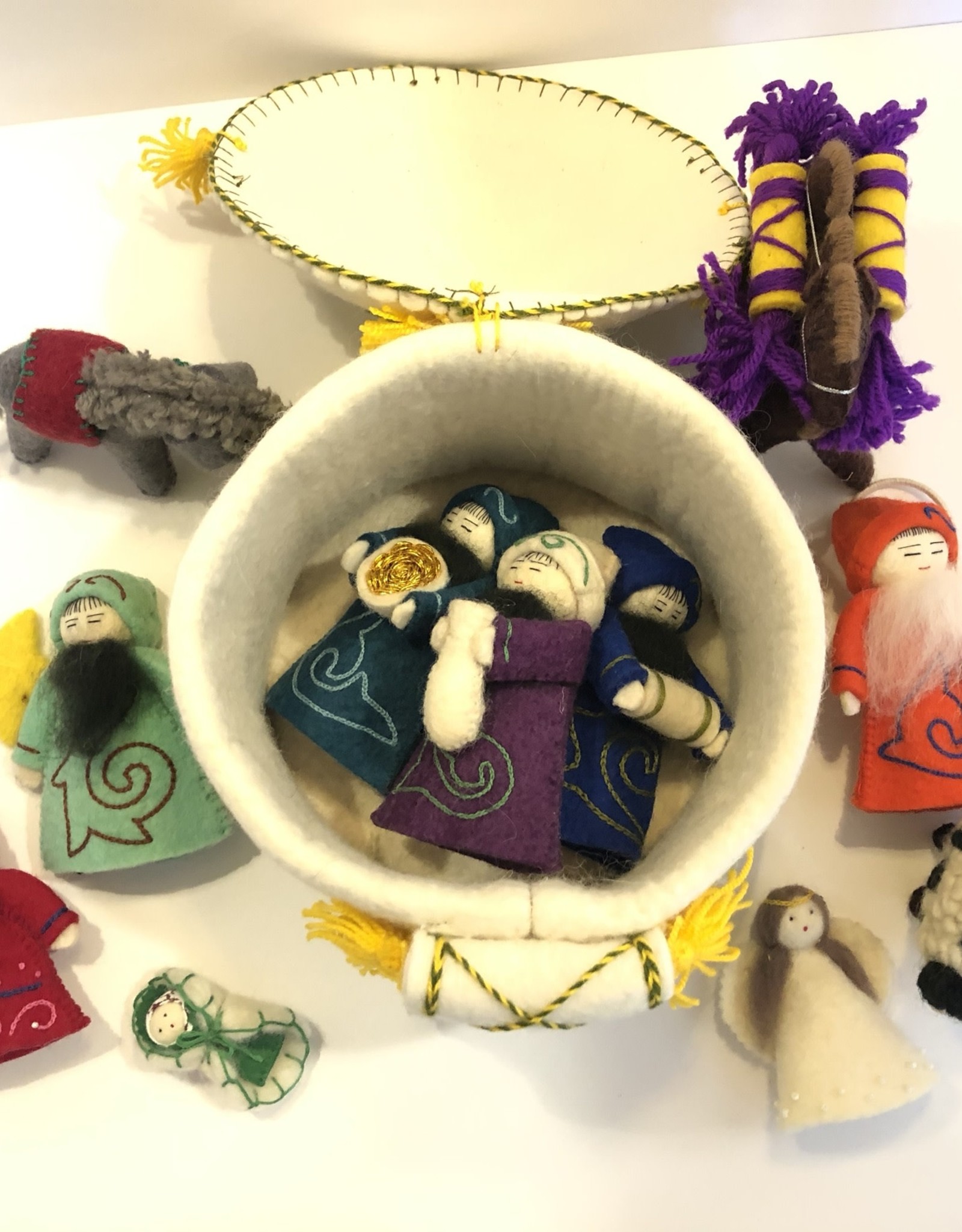 J127 Ranch Felted Yurt Nativity-13pc