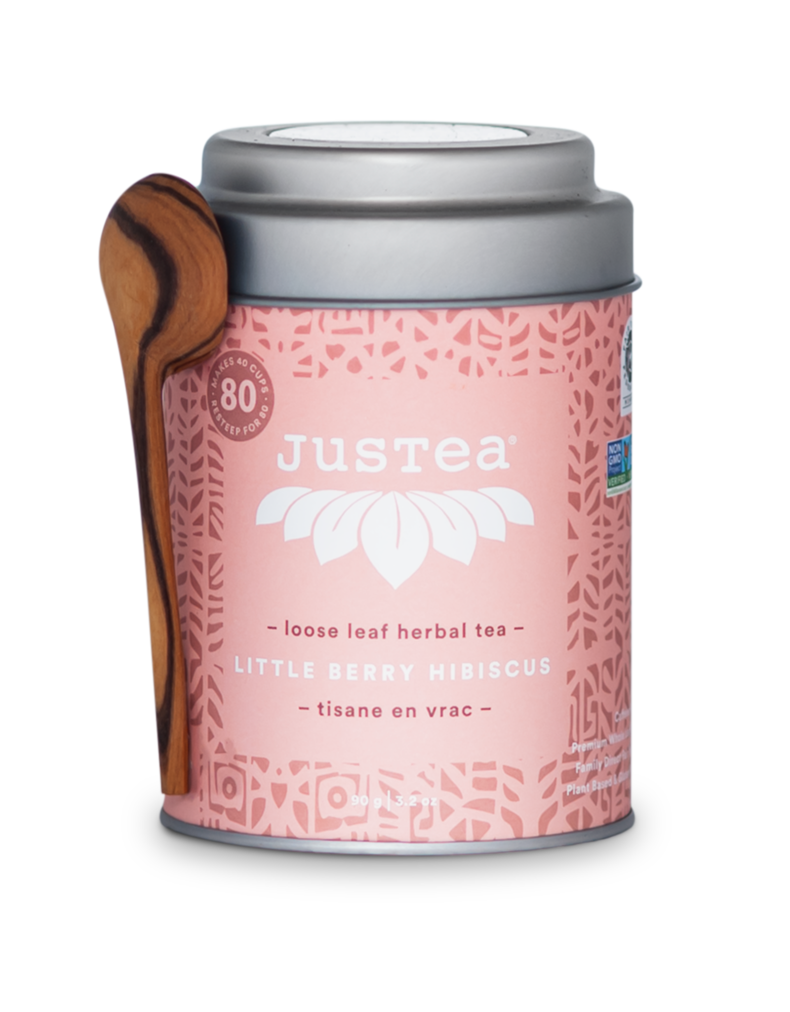 Justea Little Berry Hibiscus Loose Leaf Tin & Spoon