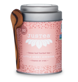 Justea Little Berry Hibiscus Loose Leaf Tin & Spoon