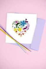 Quilling Card Quilled Floral Rainbow Heart Card