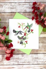 Quilling Card Quilled Hummingbird Trio Greeting Card