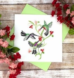 Quilling Card Quilled Hummingbird Trio Greeting Card