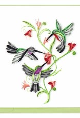 Quilling Card Quilled Hummingbird Trio Greeting Card