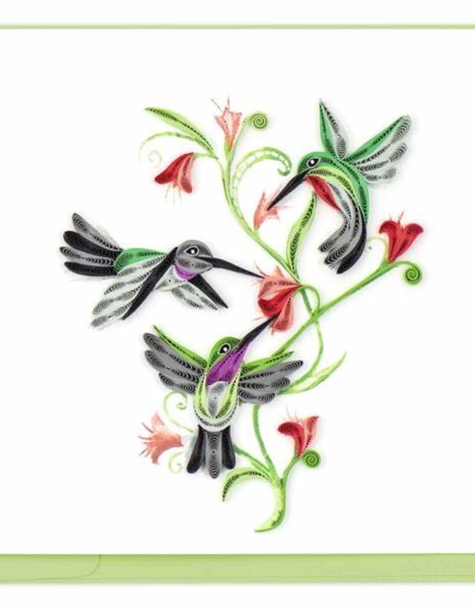 Quilling Card Quilled Hummingbird Trio Greeting Card
