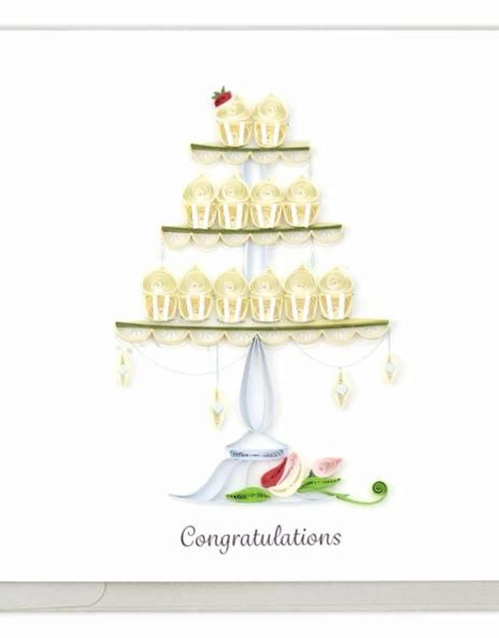 Quilling Card Quilled Wedding Cupcake Tower Card