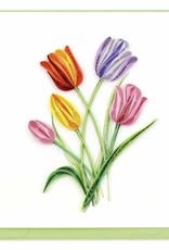 Quilling Card Quilled Colorful Tulips Greeting Card