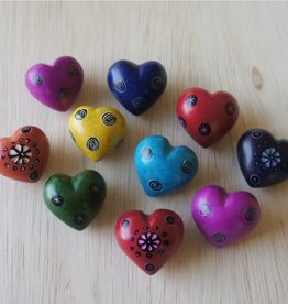 Venture Imports Assorted Etched Kisii Stone Heart 1" (small)