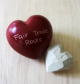 Venture Imports Large Word Heart Paperweights - Fair Trade Rocks