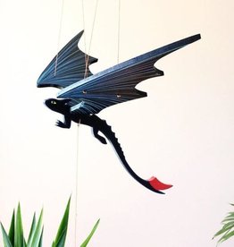 Tulia Artisans Black Dragon Flying Mobile