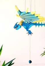 Tulia Artisans Dragon Spike Flying Mobile - Blue