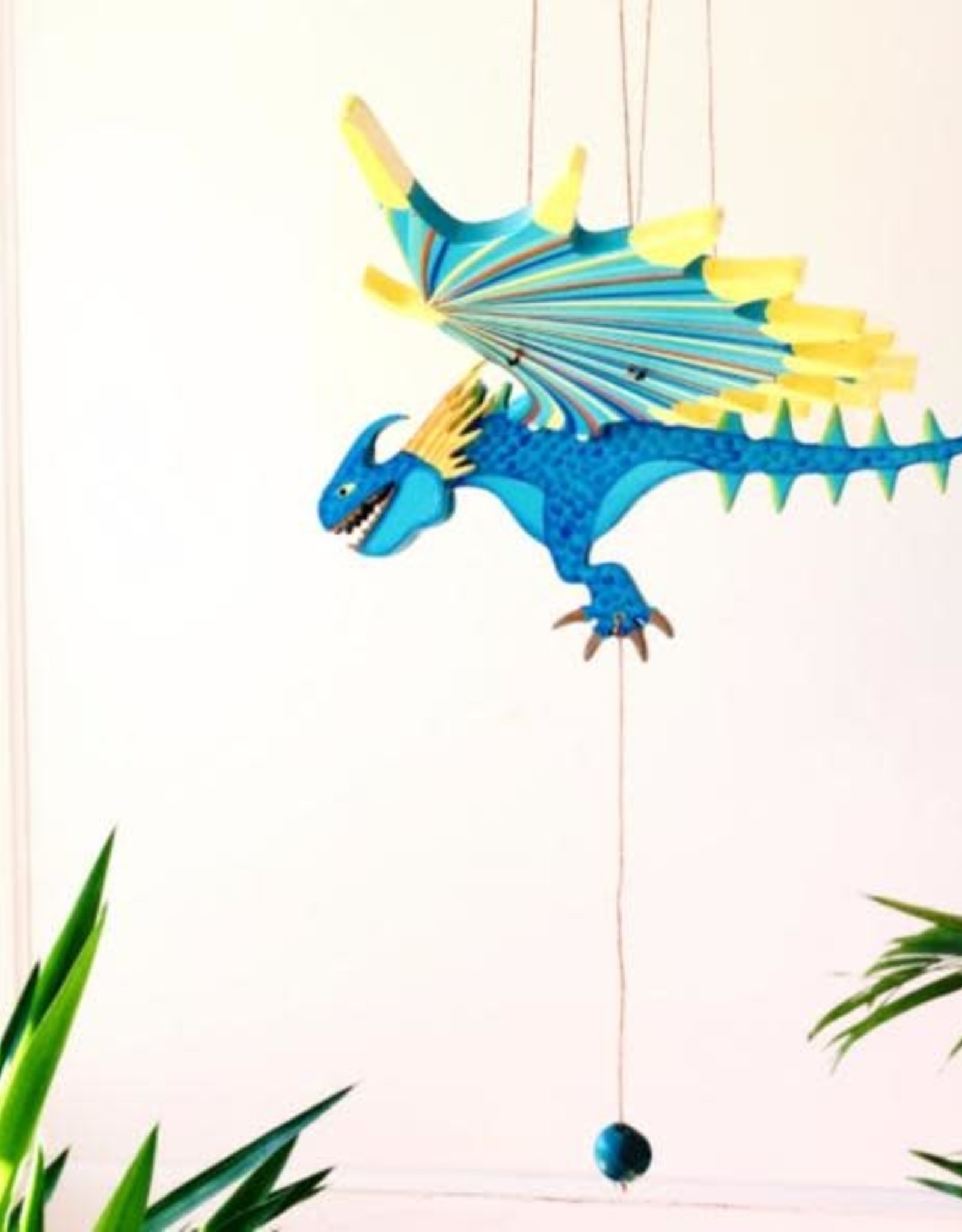 Tulia Artisans Dragon Spike Flying Mobile - Blue