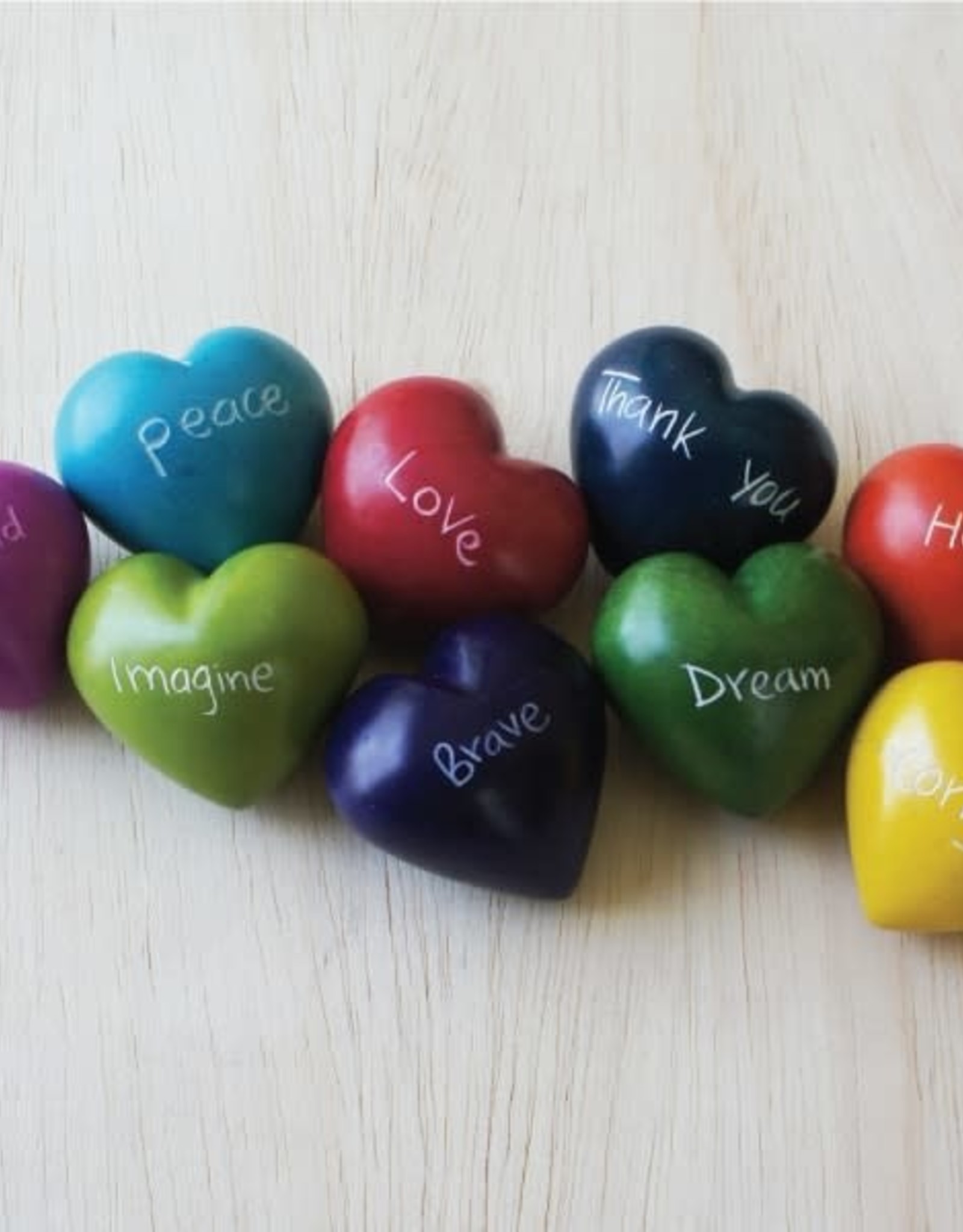 Venture Imports Word Hearts - Brave, Purple or Blue