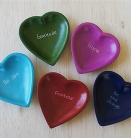 Venture Imports Word Heart Dishes - Gratitude
