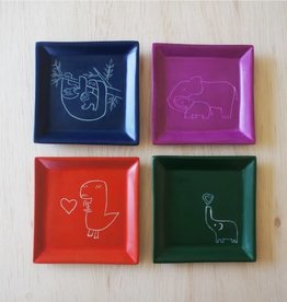 Venture Imports Square Animal Dishes - Sloth