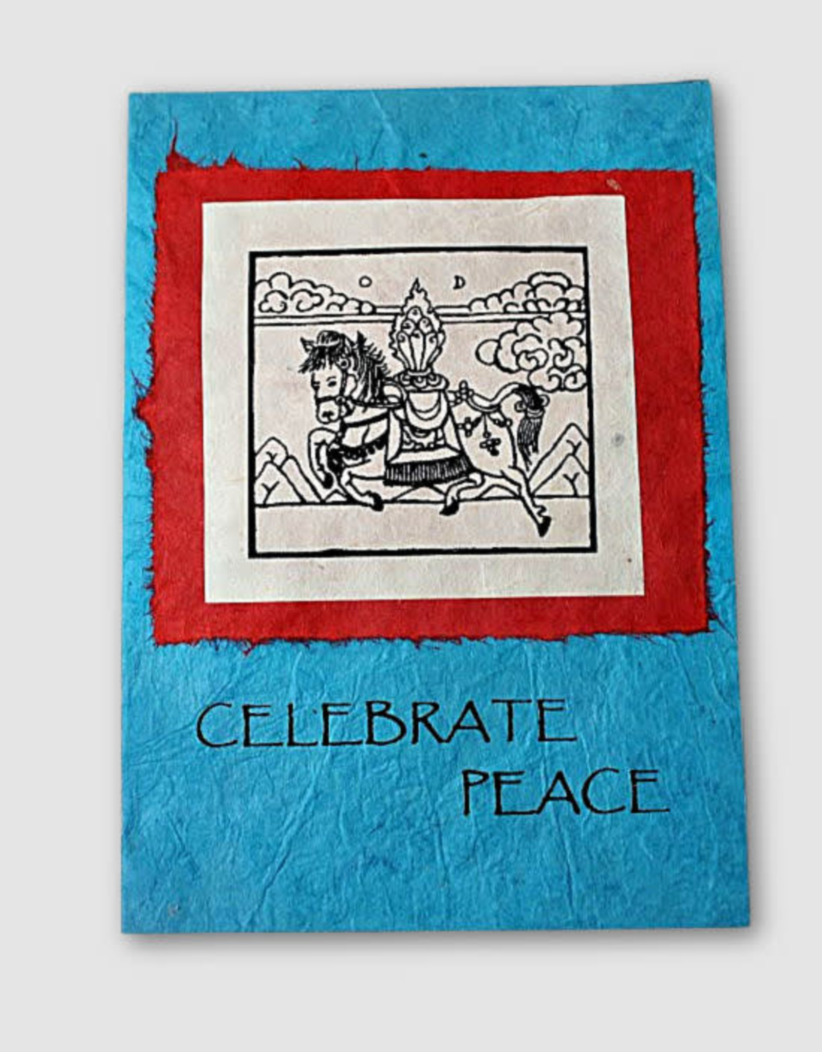 Ganesh Himal Windhorse Peace Card with Peace Flags (Inside)