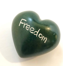 Venture Imports Word Hearts - Freedom, Green