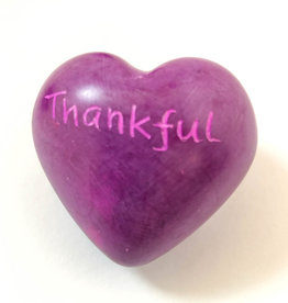 Venture Imports Word Hearts - Thankful, Pink