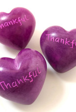 Venture Imports Word Hearts - Thankful, Pink