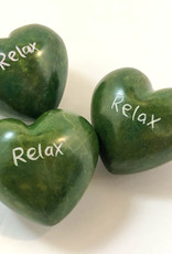 Venture Imports Word Hearts - Relax, Green
