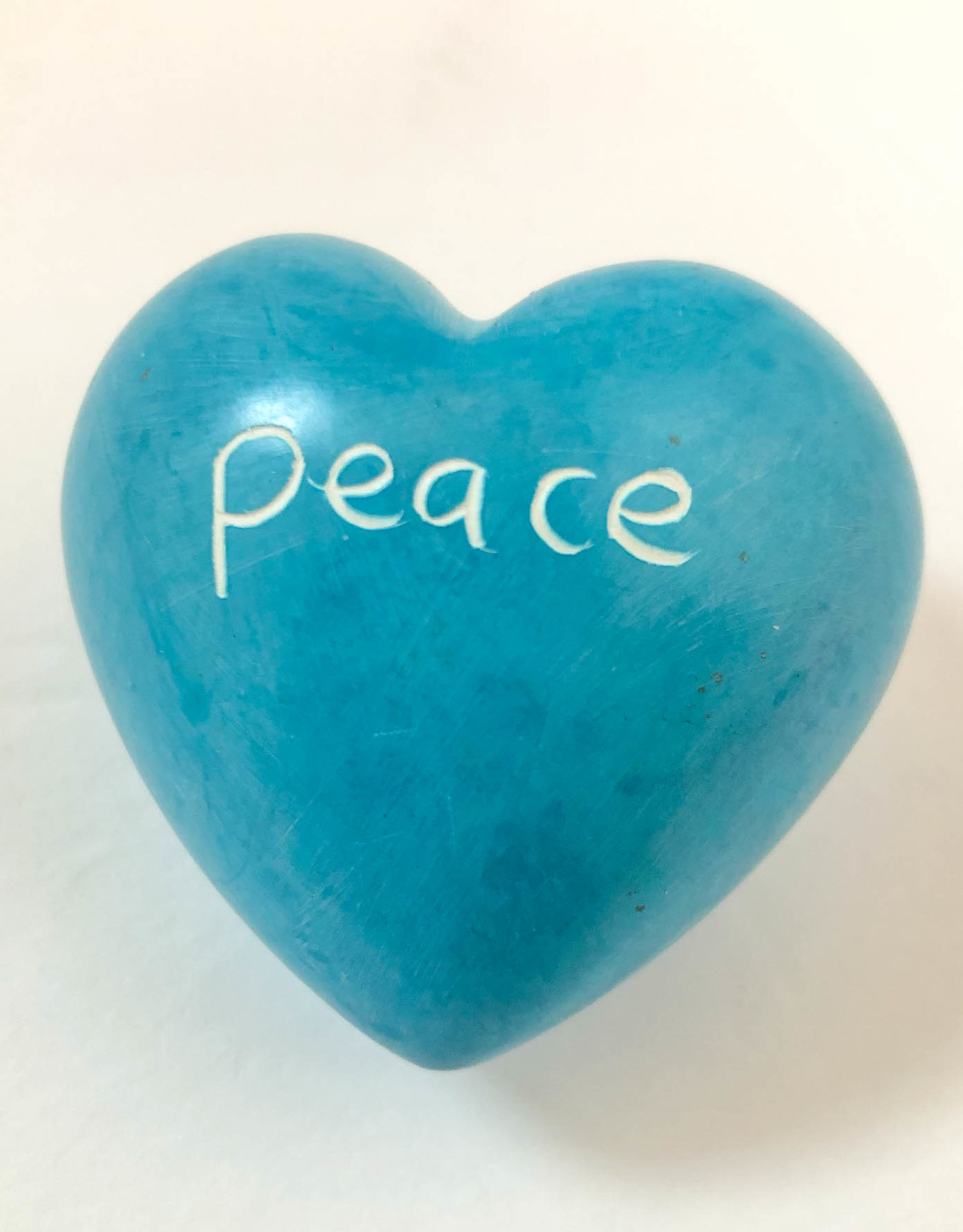Venture Imports Word Hearts - Peace, Pale Blue