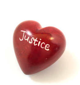 Venture Imports Word Hearts - Justice, Red