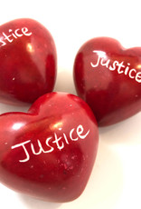 Venture Imports Word Hearts - Justice, Red