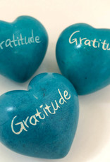 Venture Imports Word Hearts - Gratitude, Pale Blue
