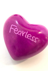 Venture Imports Word Hearts - Fearless, Pink