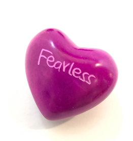 Venture Imports Word Hearts - Fearless, Pink