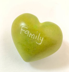 Venture Imports Word Hearts - Family, Lime Green