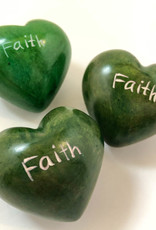 Venture Imports Word Hearts - Faith, Green