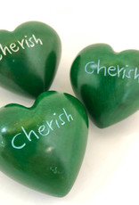 Venture Imports Word Hearts - Cherish, Green
