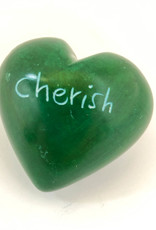 Venture Imports Word Hearts - Cherish, Green
