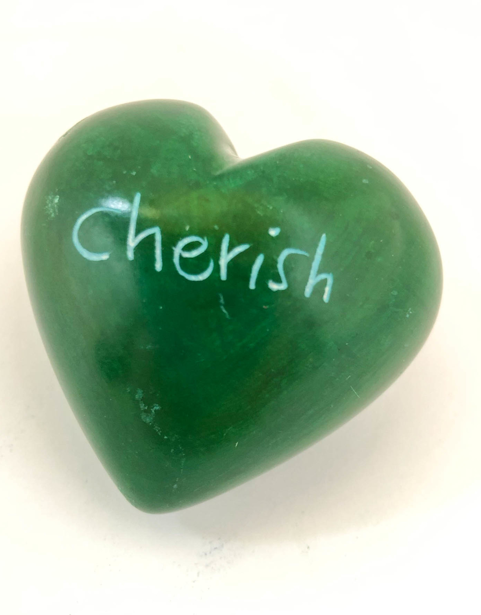 Venture Imports Word Hearts - Cherish, Green